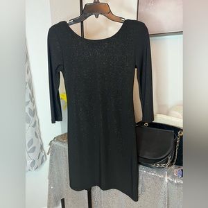 5 for $20 🌹 Shimmering black stretchy dress, crisscrossed crystals! Sz S